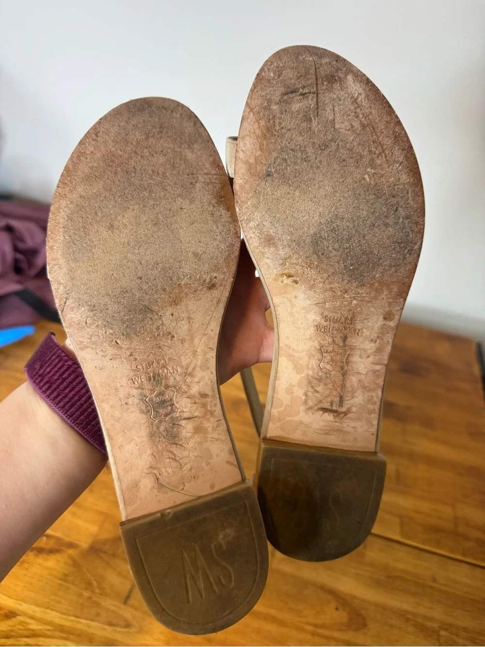 Stuart Weitzman Suede Leather Ankle Strap Sandals Size 6.5